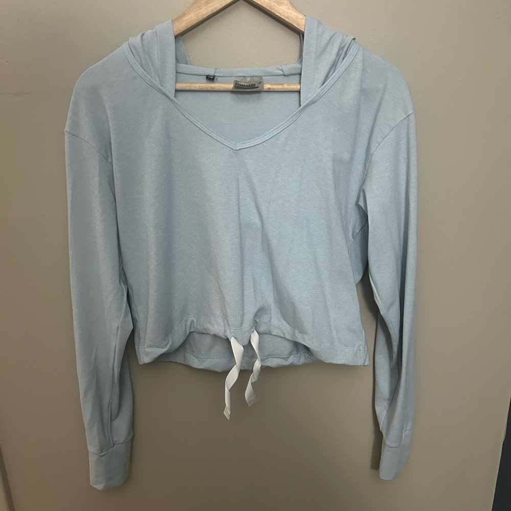 Gymshark Light Blue Cropped Hoodie Top